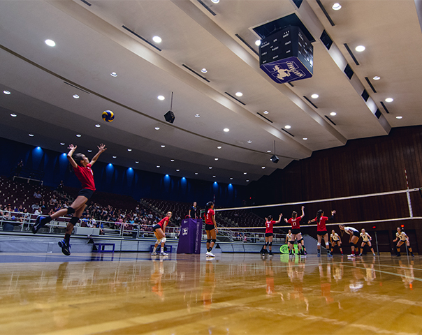 Volleyball game in WRSC indoor gym