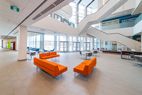 Lounge and study space in the FIMS & Nursing Building