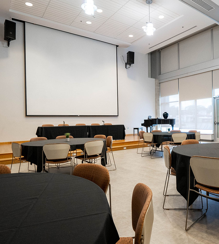 Lounge space with projector in London Hall