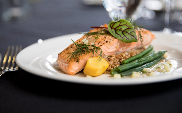 A plate of salmon